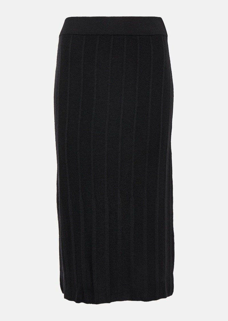 Max Mara Melk ribbed-knit virgin wool midi skirt