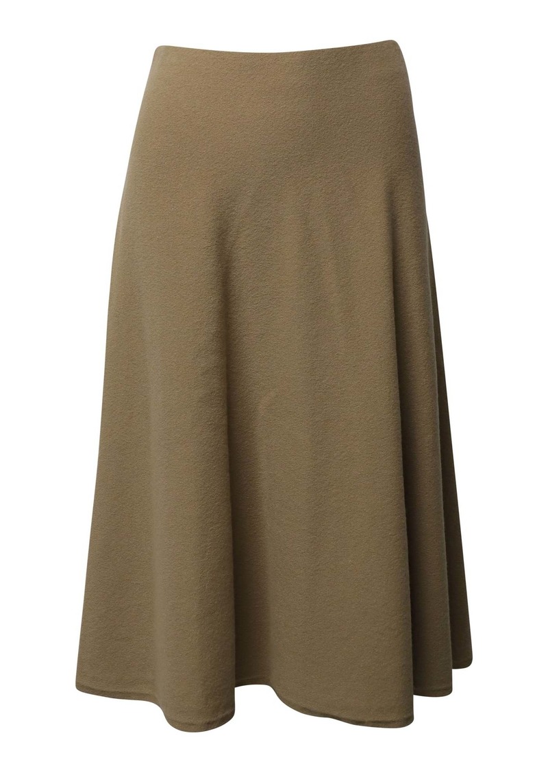 Max Mara Midi Skirt in Camel Lana Vergine