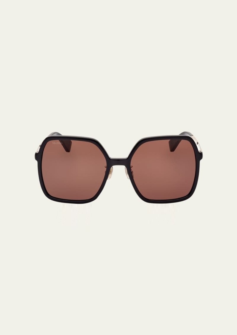 Max Mara Mixed-Media Square Sunglasses