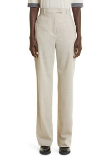 Max Mara Nastro Glen Plaid High Waist Wool Blend Trousers in Sand at Nordstrom
