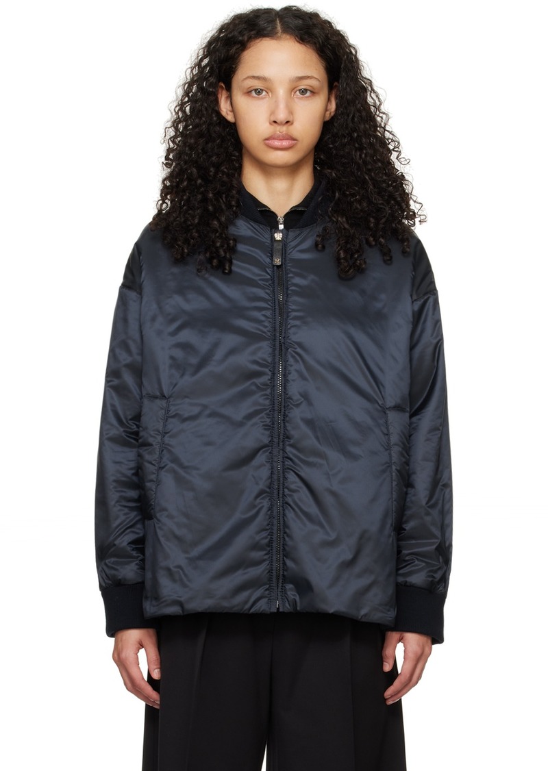 Max Mara Navy Danish Bomber Jacket