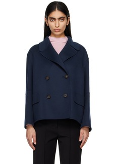 Max Mara Navy Double-Breasted Jacket