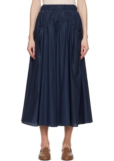 Max Mara Navy Eracle Midi Skirt