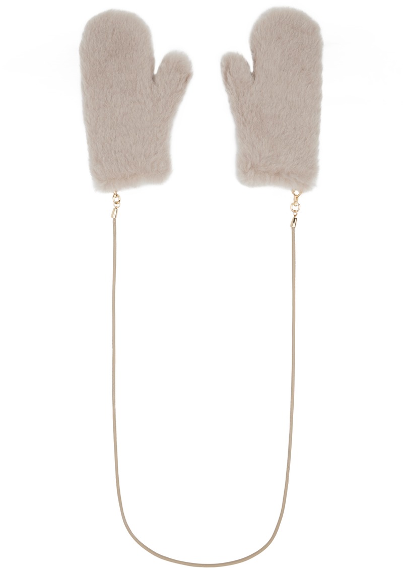 Max Mara Off-White Ombrato Mittens