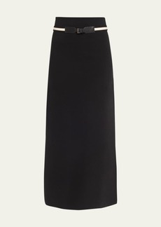 Max Mara Ora Side Slit Maxi Skirt with Tipping