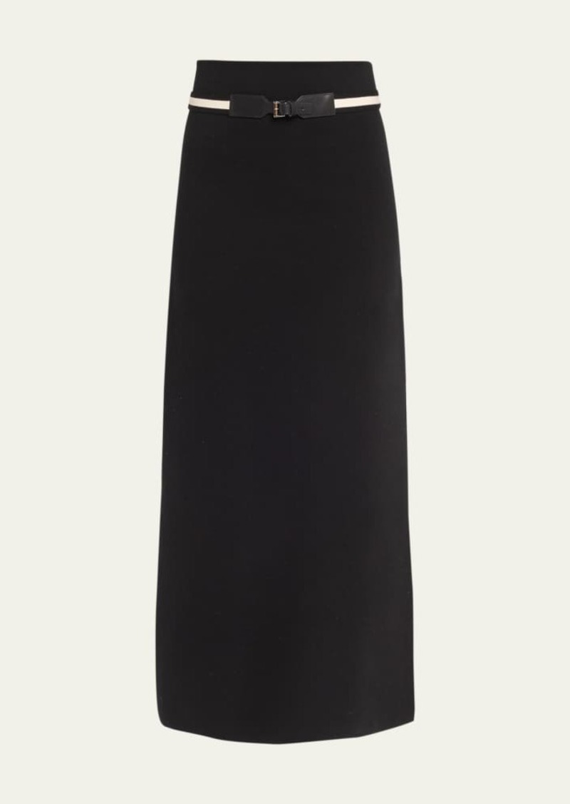 Max Mara Ora Side Slit Maxi Skirt with Tipping