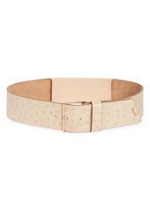 Max Mara Ostrich Embossed Leather Belt