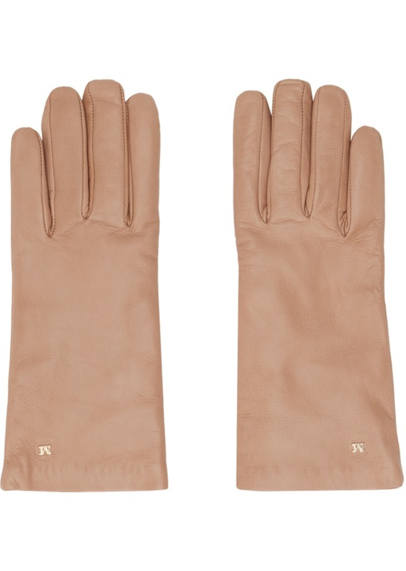 Max Mara Pink Nappa Leather Gloves