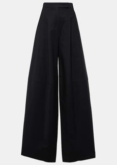 Max Mara Pleated cotton wide-leg pants