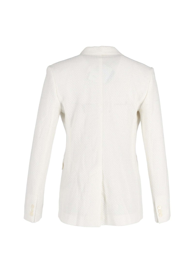 Max Mara Ritmo Double-Breasted Blazer in White Cotton