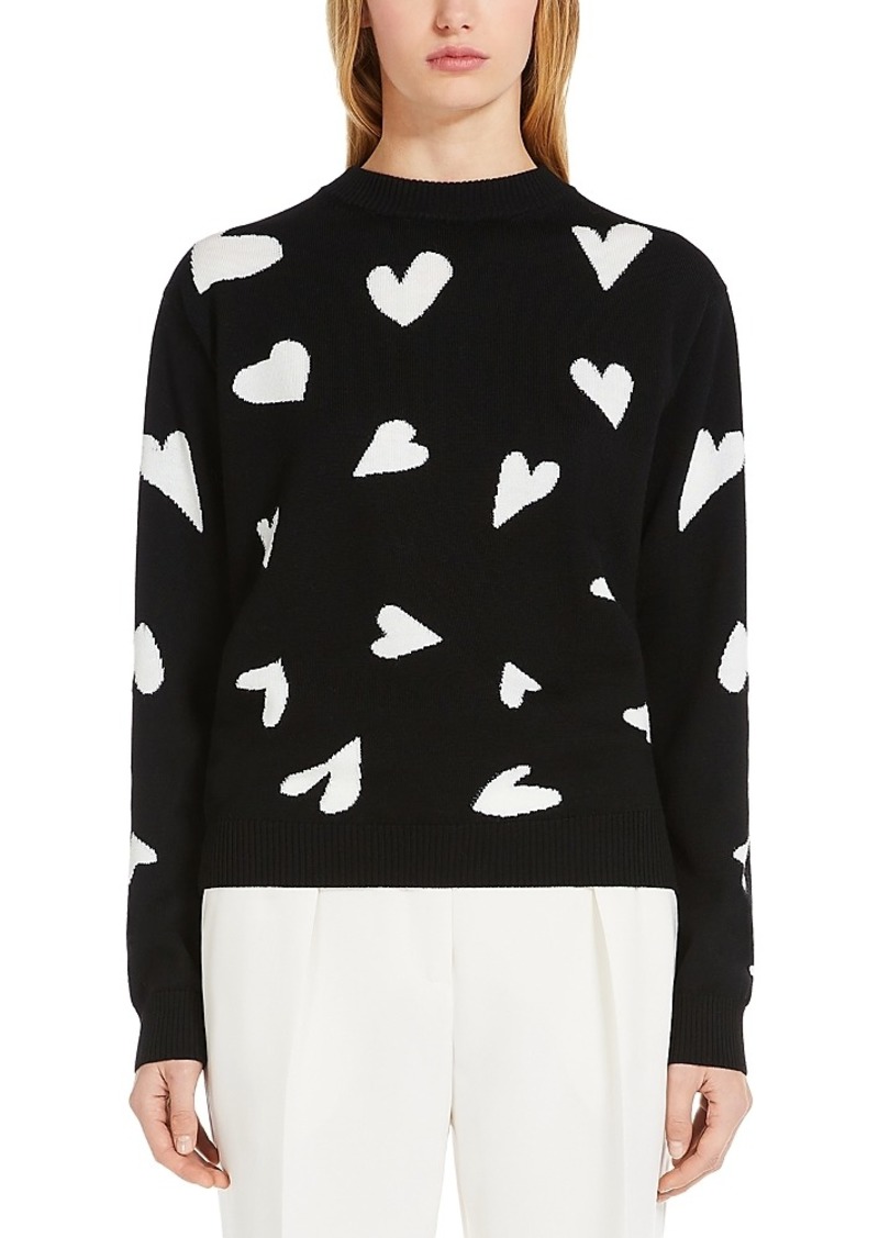 Max Mara Studio Arold Wool Heart Sweater