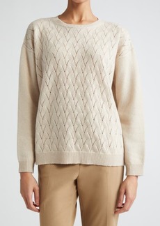 Max Mara Studio Certo Open Cable Stitch Wool & Cashmere Sweater