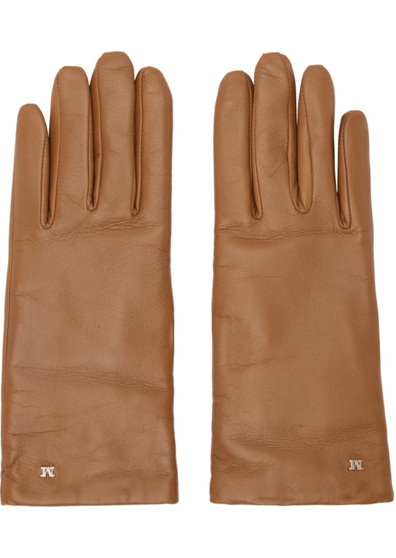 Max Mara Tan Nappa Leather Gloves