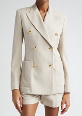 Max Mara Vanadio Double Breasted Cotton Piqué Knit Blazer