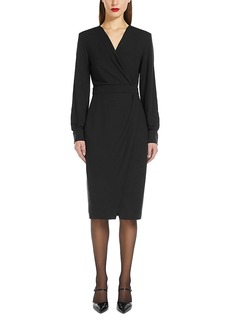 Max Mara Virtus Faux Wrap Sheath Dress