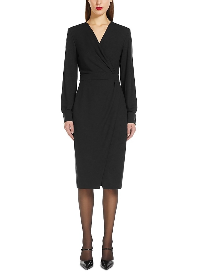 Max Mara Virtus Faux Wrap Sheath Dress