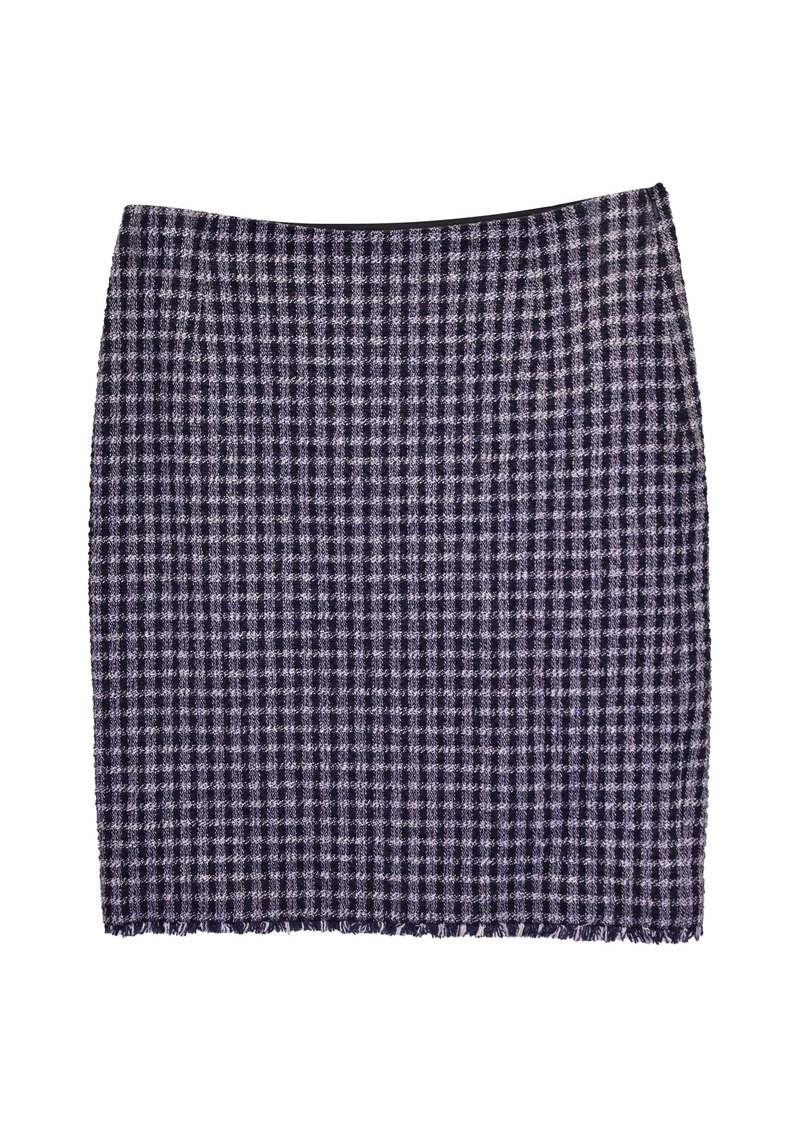 Max Mara Weekend Check Skirt in Blue Wool