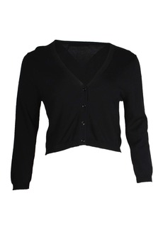 Max Mara Weekend Cropped Cardigan in Black Viscose