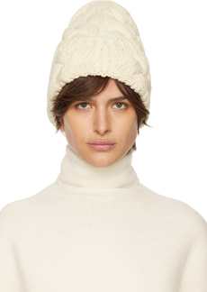 Max Mara White Cable Knit Beanie