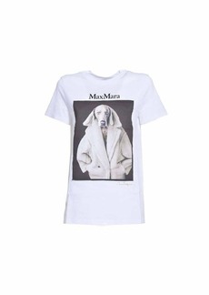MAX MARA White cotton Valido T-shirt with Wegman print Max Mara