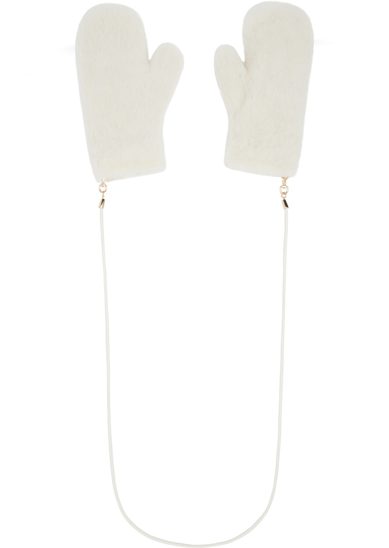 Max Mara White Ombrato Mittens