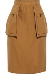 Max Mara Woman Bosso Cotton-twill Skirt Light Brown