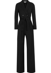 Max Mara - Diana double-breasted belted pinstriped wool-twill jumpsuit - Black - IT 42