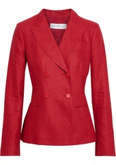 Max Mara Woman Lontra Double-breasted Linen-twill Blazer Red