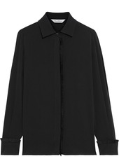 Max Mara Woman Mogador Frayed Silk-crepe Shirt Black
