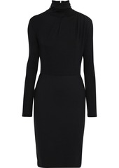 Max Mara Woman Nobile Stretch-wool Jersey And Ponte Turtleneck Dress Black