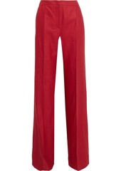 Max Mara Woman Patroni Linen-twill Wide-leg Pants Crimson