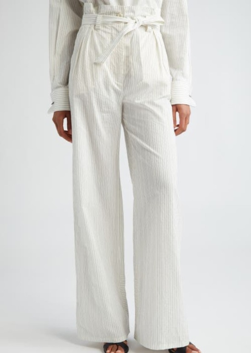 Max Mara Xero Directional Stripe Cotton & Silk Pants