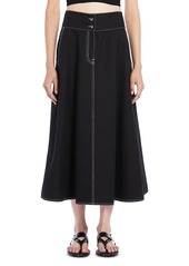 Max Mara Yamato Cotton and Linen Flared Skirt