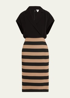 Max Mara Zampino Stripe Wrap Dress