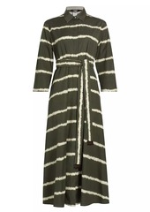 Max Mara Olanda Tie-Dye Stripe Cotton Shirtdress