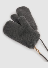 Max Mara Ombrato Camel Teddy Gloves W/ Strap