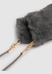 Max Mara Ombrato Camel Teddy Gloves W/ Strap