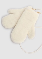 Max Mara Ombrato Wool Blend Teddy Gloves W/ Strap