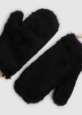 Max Mara Ombrato Wool Blend Teddy Gloves W/ Strap