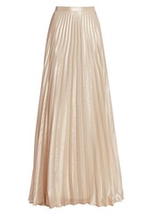 Max Mara Pacato Metallic Pleated Silk-Blend Evening Skirt