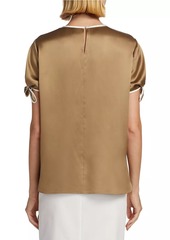 Max Mara Pania Knotted-Sleeve Silk Shirt