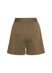 Max Mara Patroni Wool Blend Houndstooth Shorts