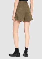 Max Mara Patroni Wool Blend Houndstooth Shorts