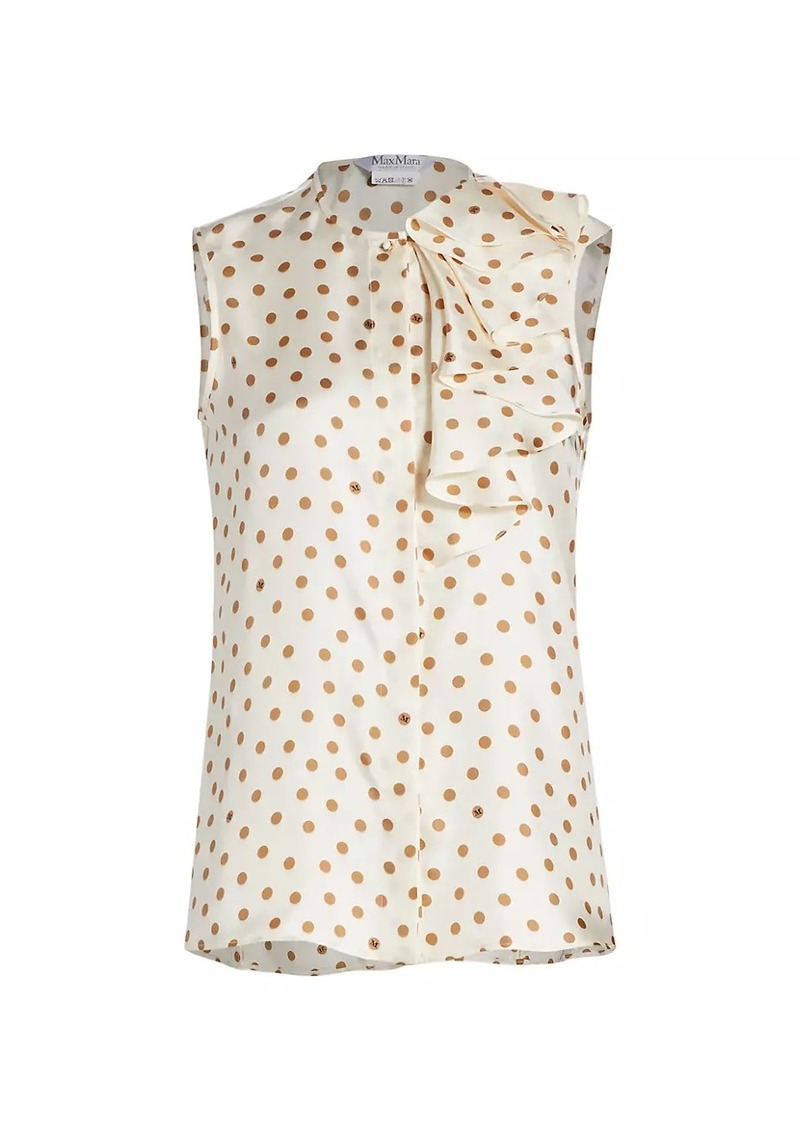 Max Mara Pegli Silk Polka-Dot Top