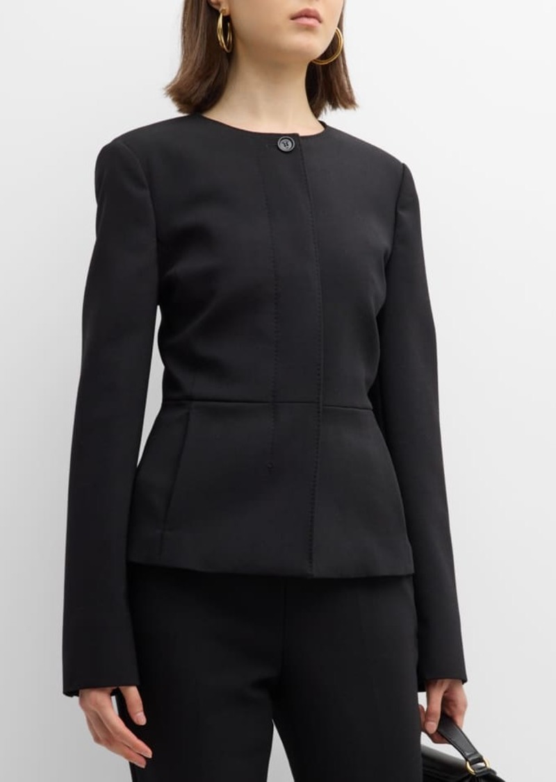 Max Mara Pepli Single-Breasted Crepe Jacket