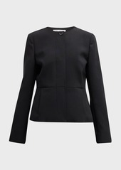 Max Mara Pepli Single-Breasted Crepe Jacket