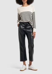 Max Mara Queva Croc Faux Leather Straight Pants