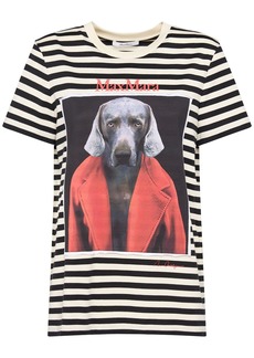 Max Mara Rosso Printed Striped Jersey T-shirt