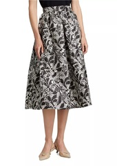 Max Mara Rotondo Leaf-Print Midi-Skirt