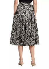 Max Mara Rotondo Leaf-Print Midi-Skirt